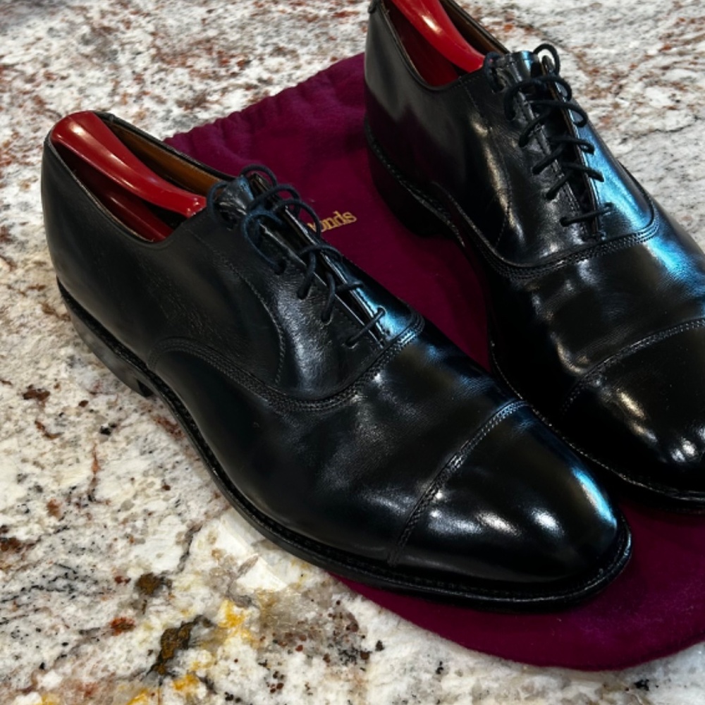 Allen Edmonds Cap toe Oxford Dress Shoe, Black, Size 7.5C, $15, Original $450